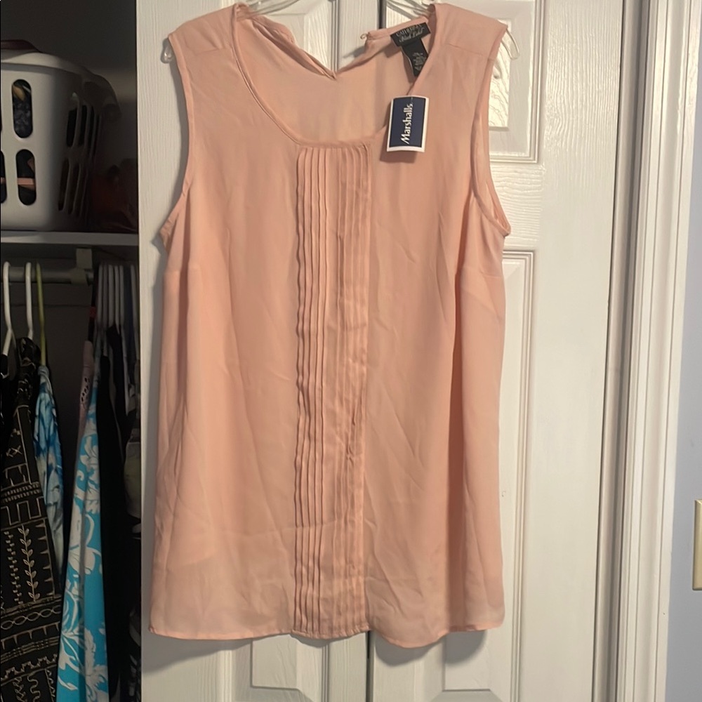 NWT Catherines Pink Pleated Blouse 14/16W